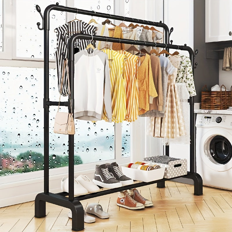 Metal Closet Rack with Durable Hangers