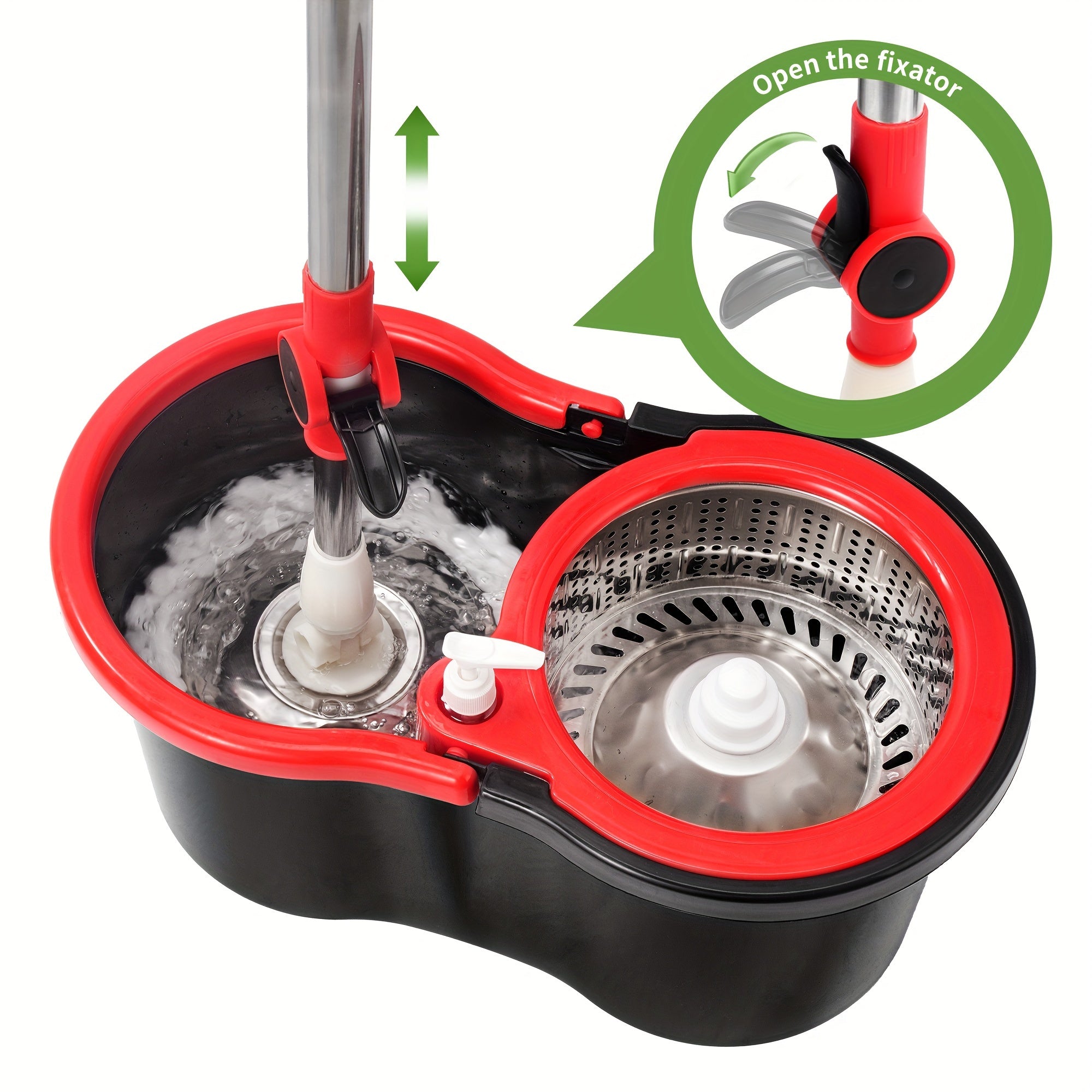 360° Spin Mop Bucket System with Adjustable Handle