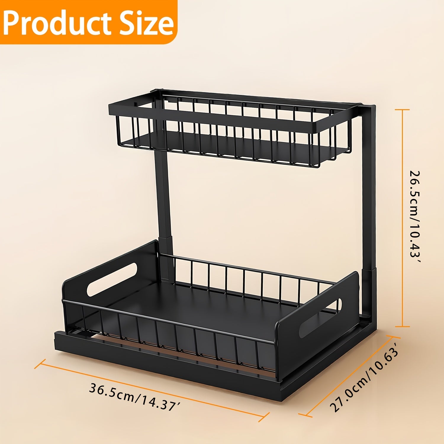 Double Layer Sliding Kitchen Sink Organizer