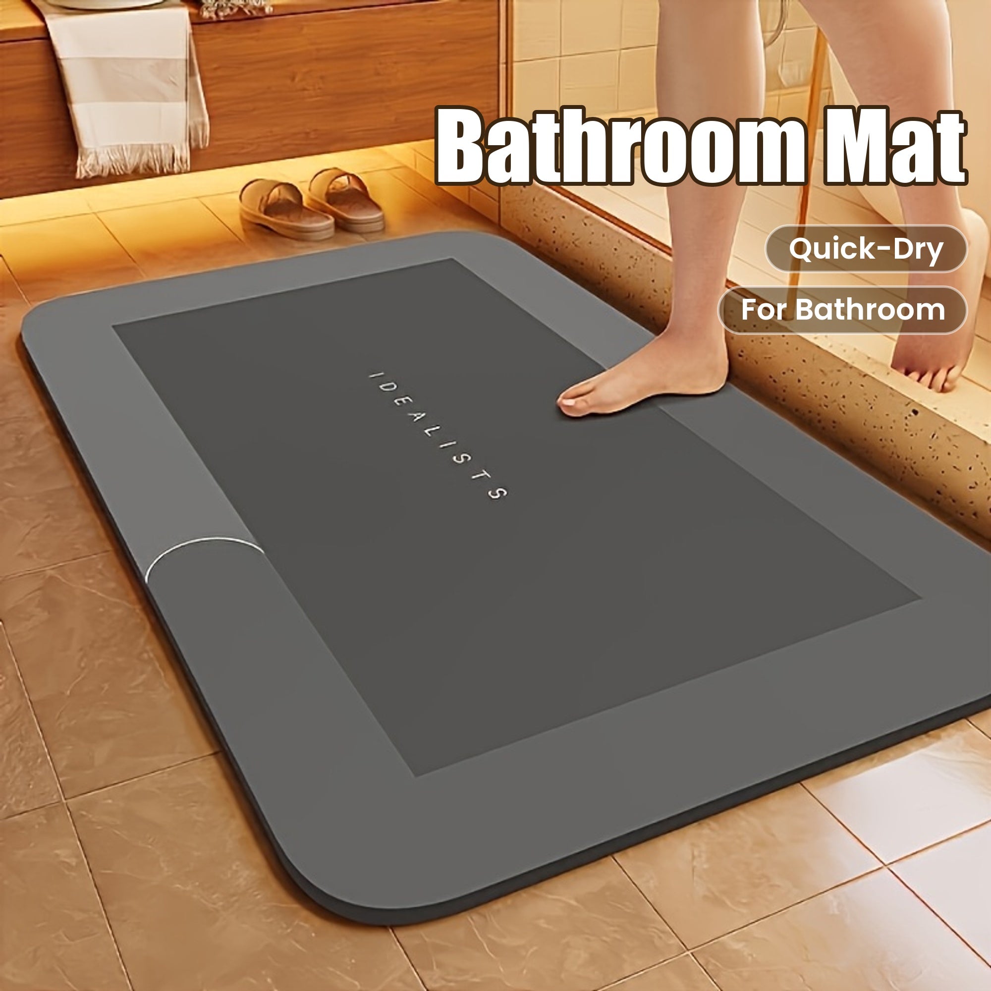 Ultra Absorbent Non-Slip Bathroom Mat with Clover Design