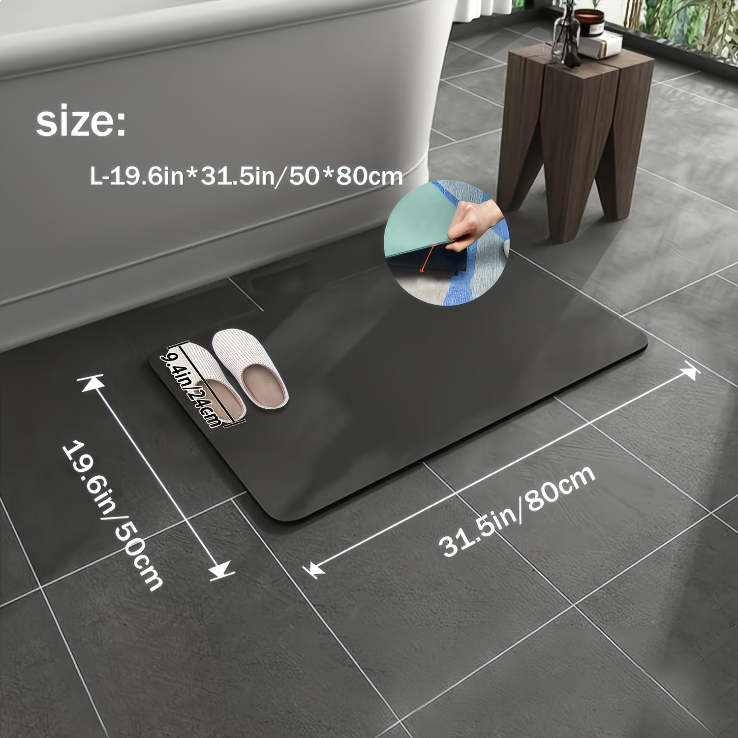Ultra Absorbent Non-Slip Bathroom Mat with Clover Design