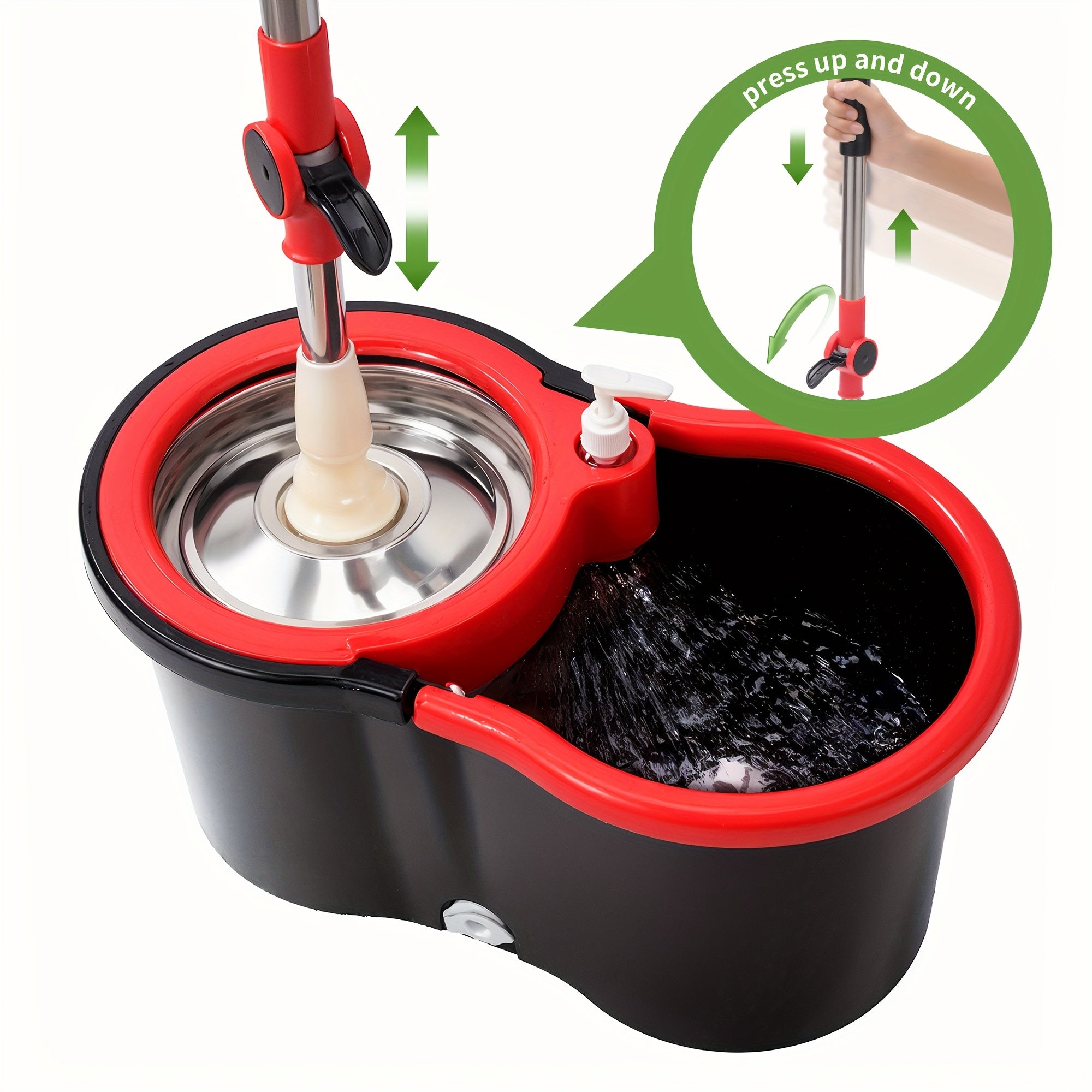 360° Spin Mop Bucket System with Adjustable Handle