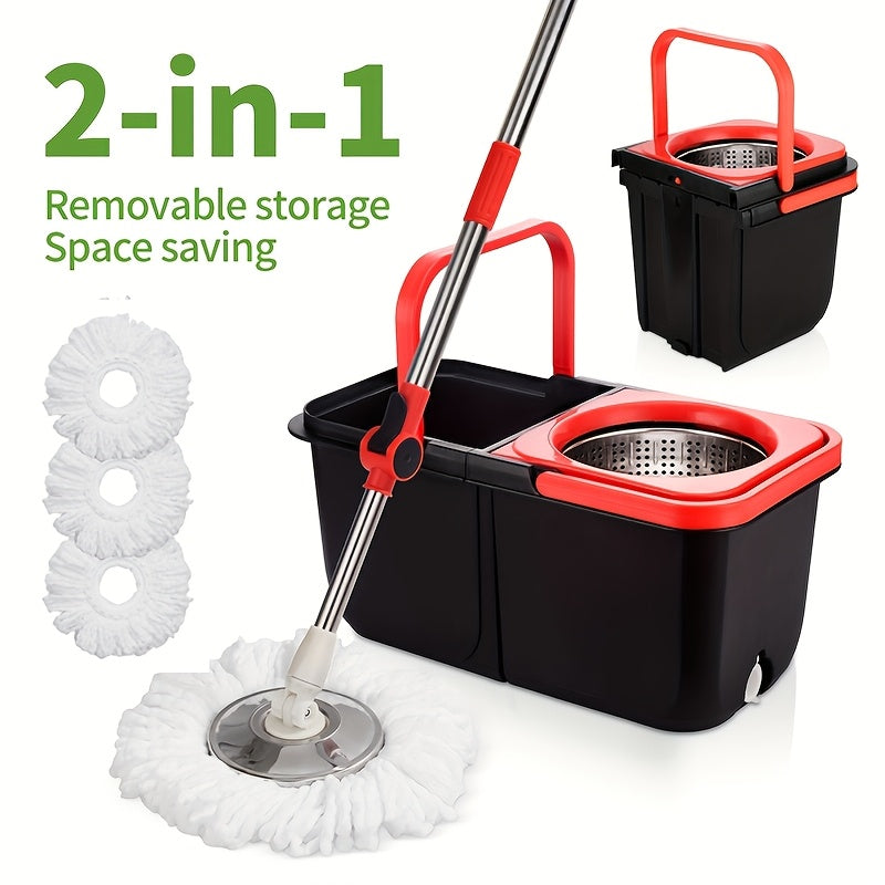 360° Spin Mop Bucket System with Adjustable Handle