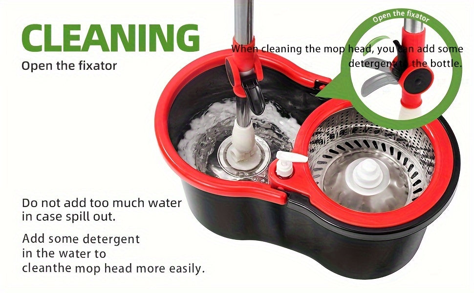360° Spin Mop Bucket System with Adjustable Handle