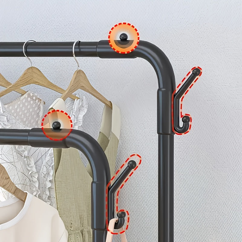 Metal Closet Rack with Durable Hangers