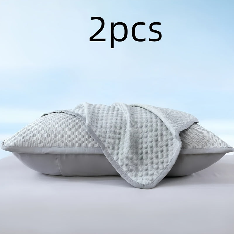 2pcs Cooling Pillowcases, Soft Breathable Polyester