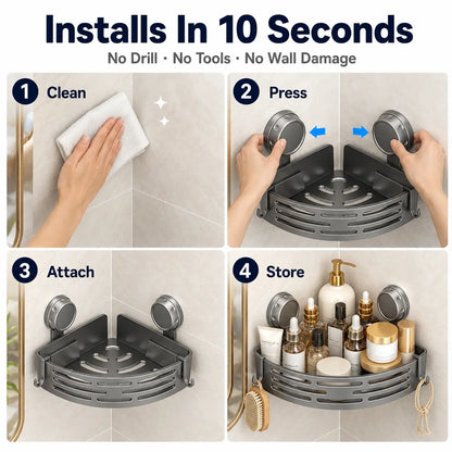 No-Drill Corner Shower Organizer
