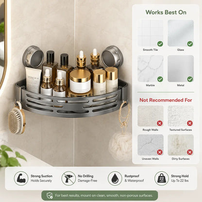 No-Drill Corner Shower Organizer