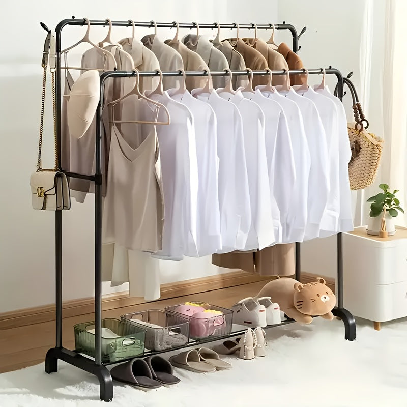 Metal Closet Rack with Durable Hangers