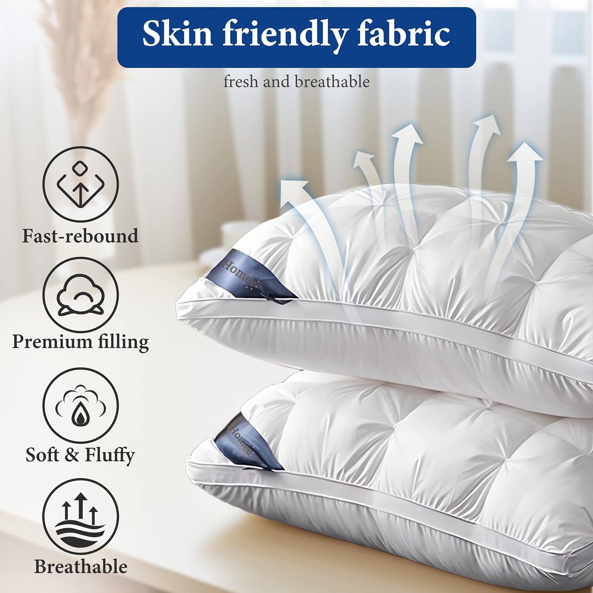 Soft, Supportive All-Season Pillows (2-Pack)