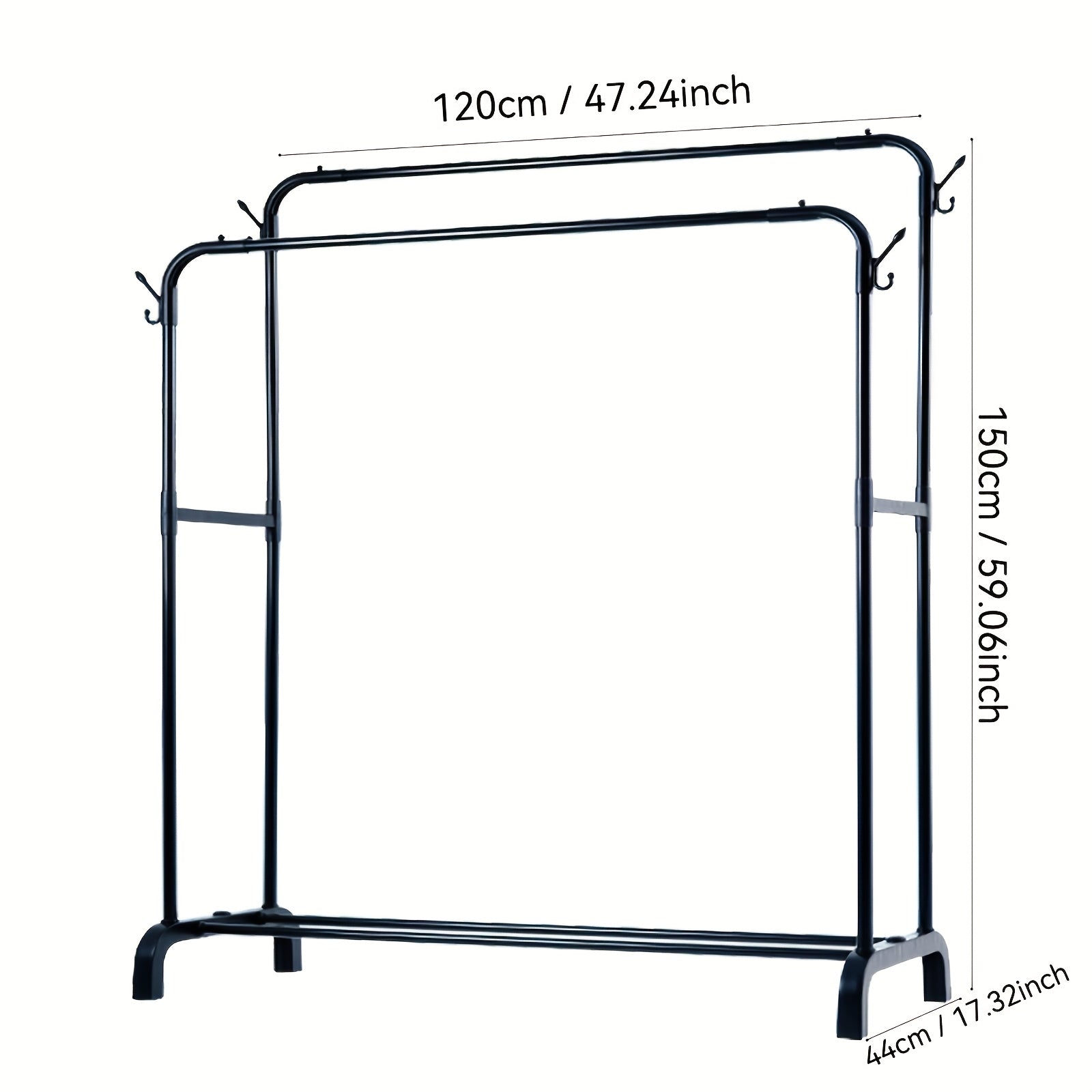 Metal Closet Rack with Durable Hangers